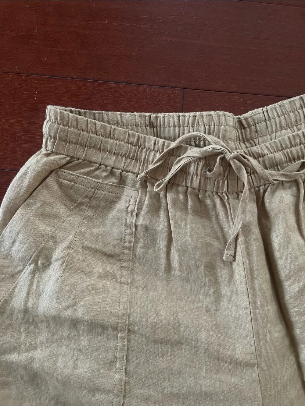 Banana Republic Women’s Lightweight Drawstring Linen Pants - Cream